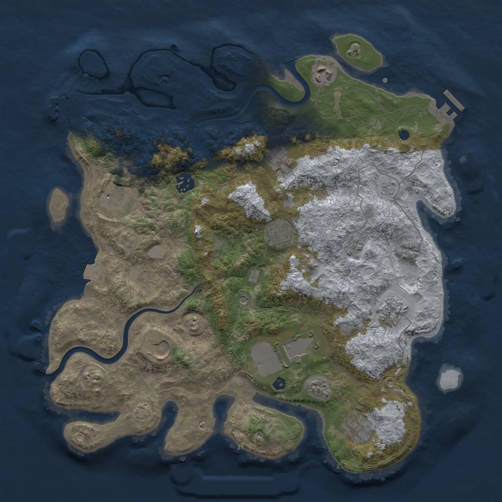 Rust Map: Procedural Map, Size: 3900, Seed: 1987107159, 16 Monuments