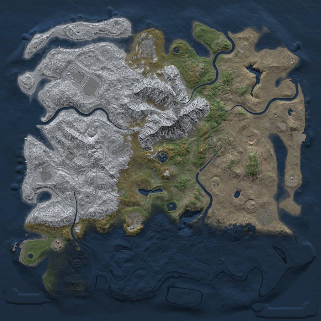 Rust Map: Procedural Map, Size: 5000, Seed: 23454367, 16 Monuments