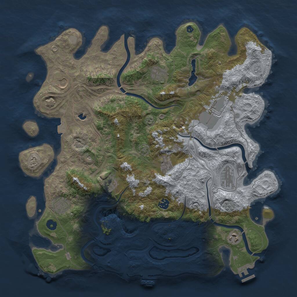Rust Map: Procedural Map, Size: 4250, Seed: 173112439, 16 Monuments