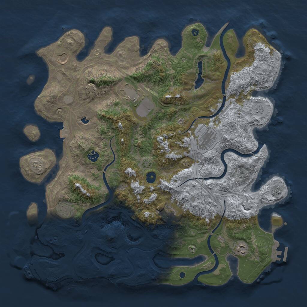 Rust Map: Procedural Map, Size: 4250, Seed: 173112439, 14 Monuments