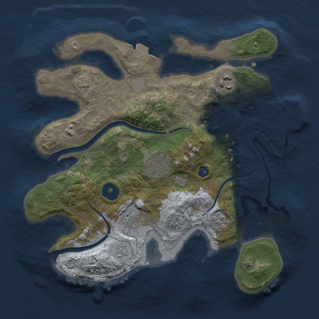 Rust Map: Procedural Map, Size: 2850, Seed: 75000, 10 Monuments