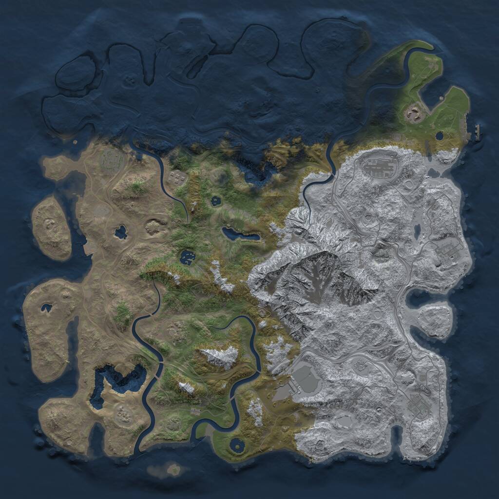 Rust Map: Procedural Map, Size: 5000, Seed: 95520, 15 Monuments