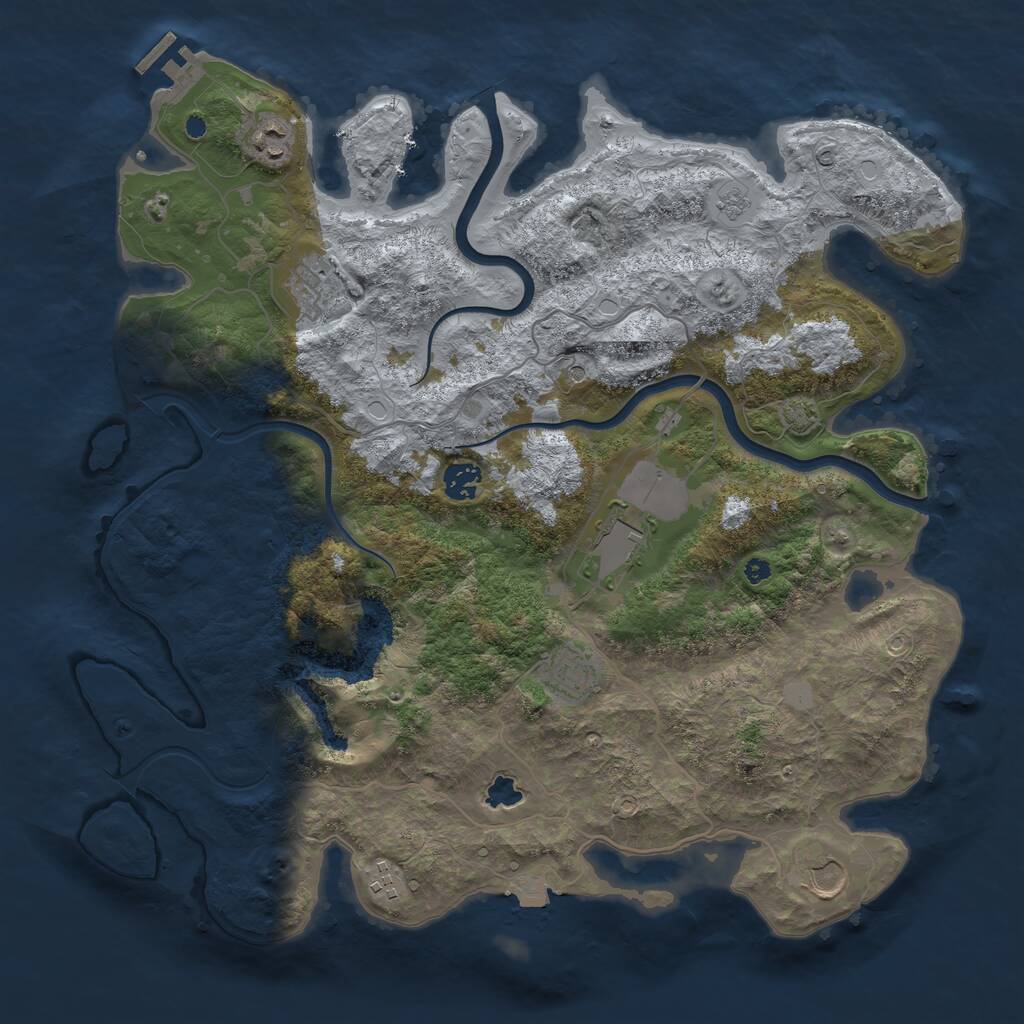 Rust Map: Procedural Map, Size: 4000, Seed: 2016082606, 12 Monuments