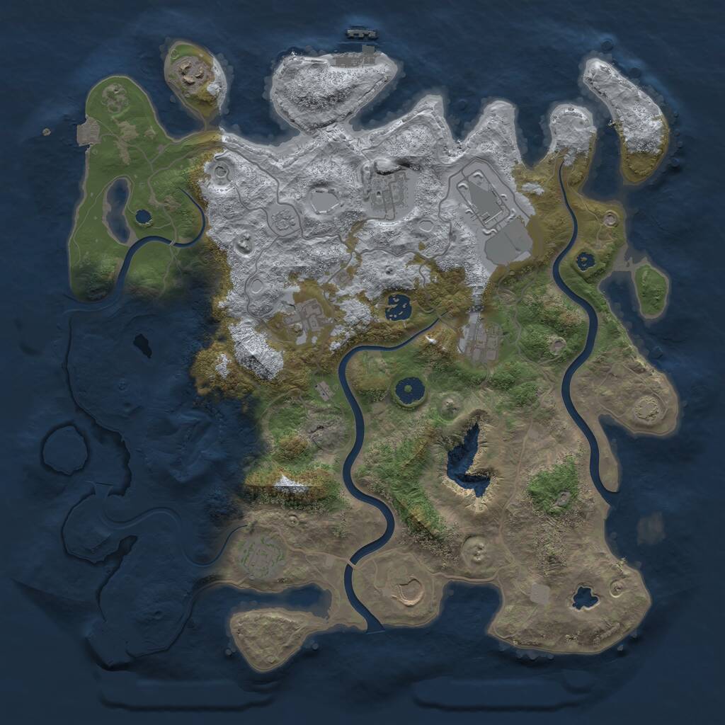 Rust Map: Procedural Map, Size: 4000, Seed: 980402024, 14 Monuments