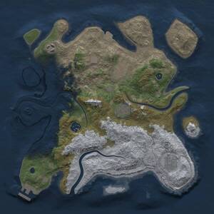 Thumbnail Rust Map: Procedural Map, Size: 3300, Seed: 1876858050, 11 Monuments