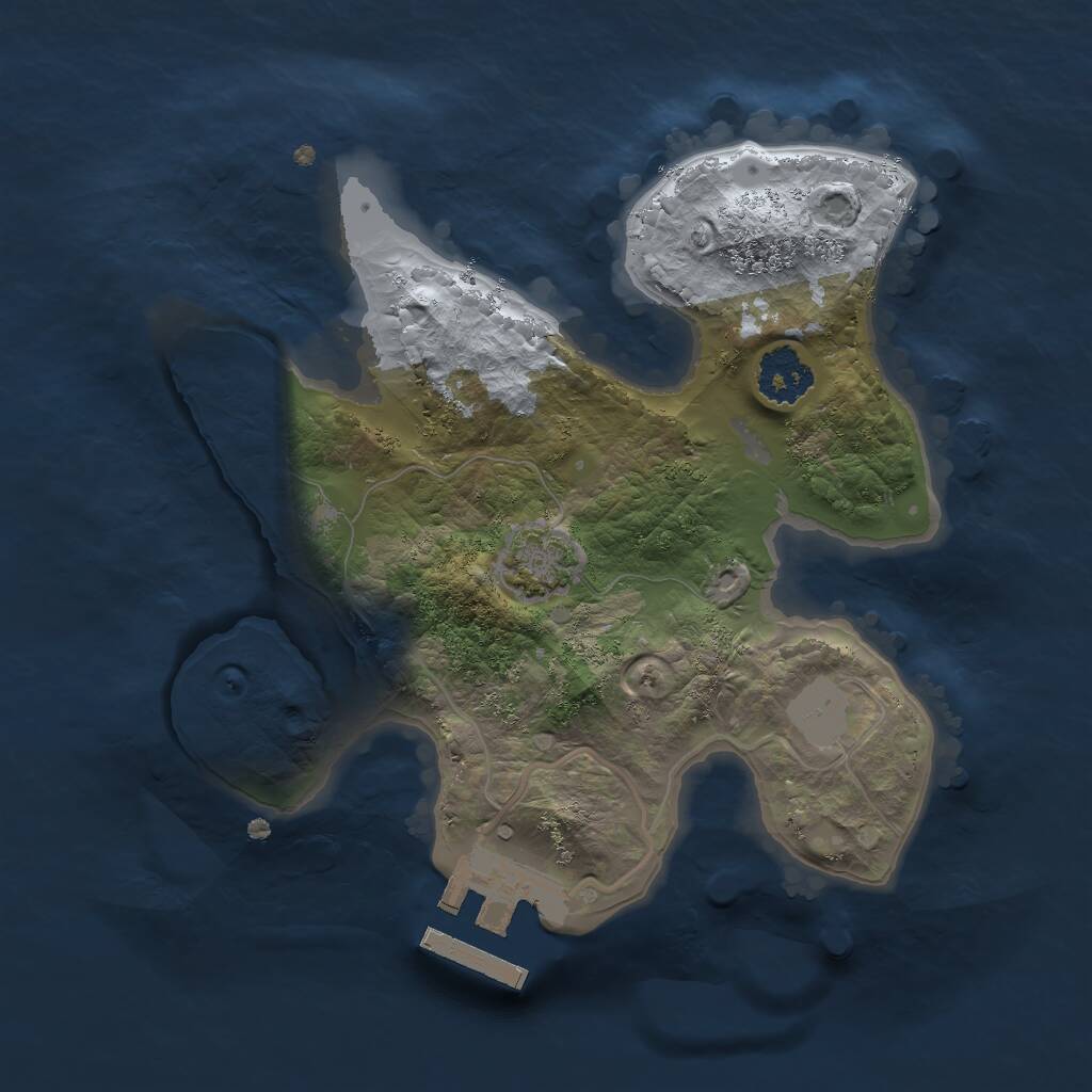 Rust Map: Procedural Map, Size: 2000, Seed: 2016082606, 3 Monuments