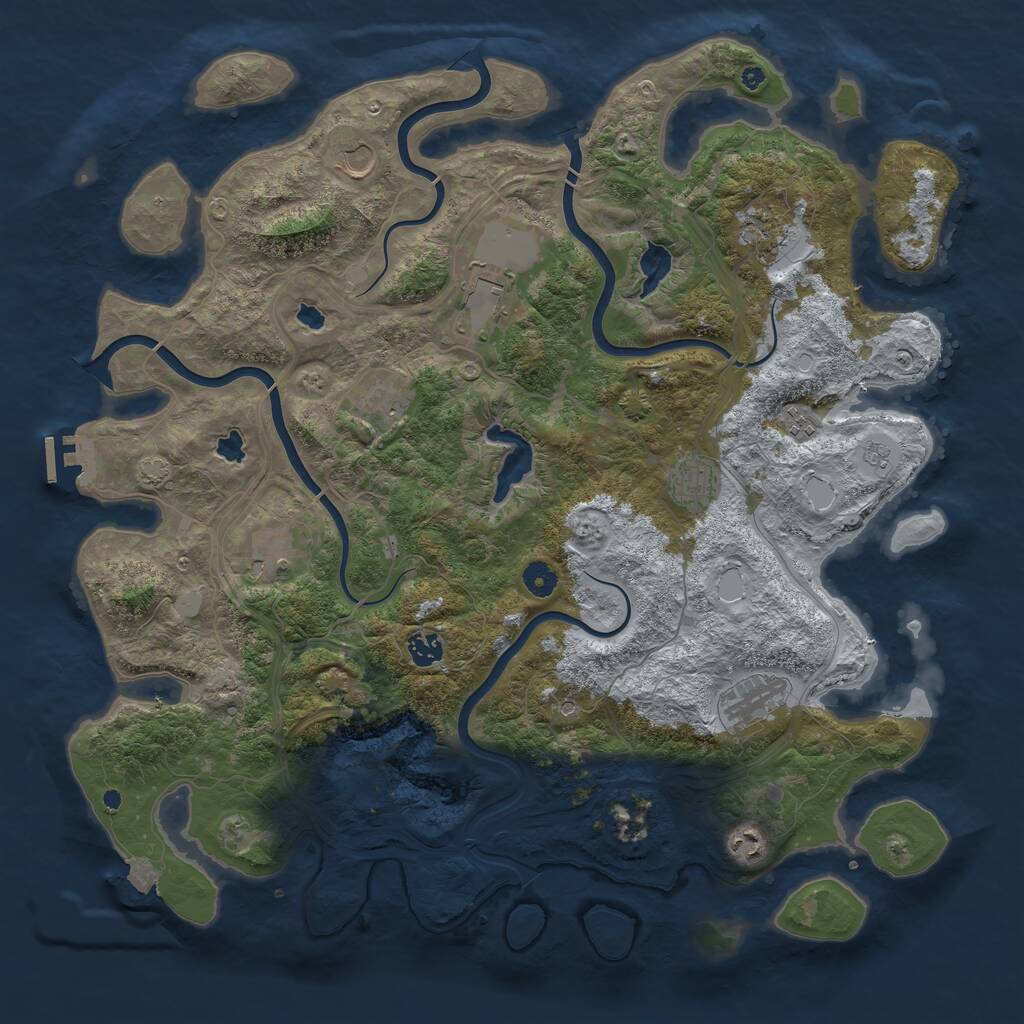 Rust Map: Procedural Map, Size: 4500, Seed: 467026311, 15 Monuments