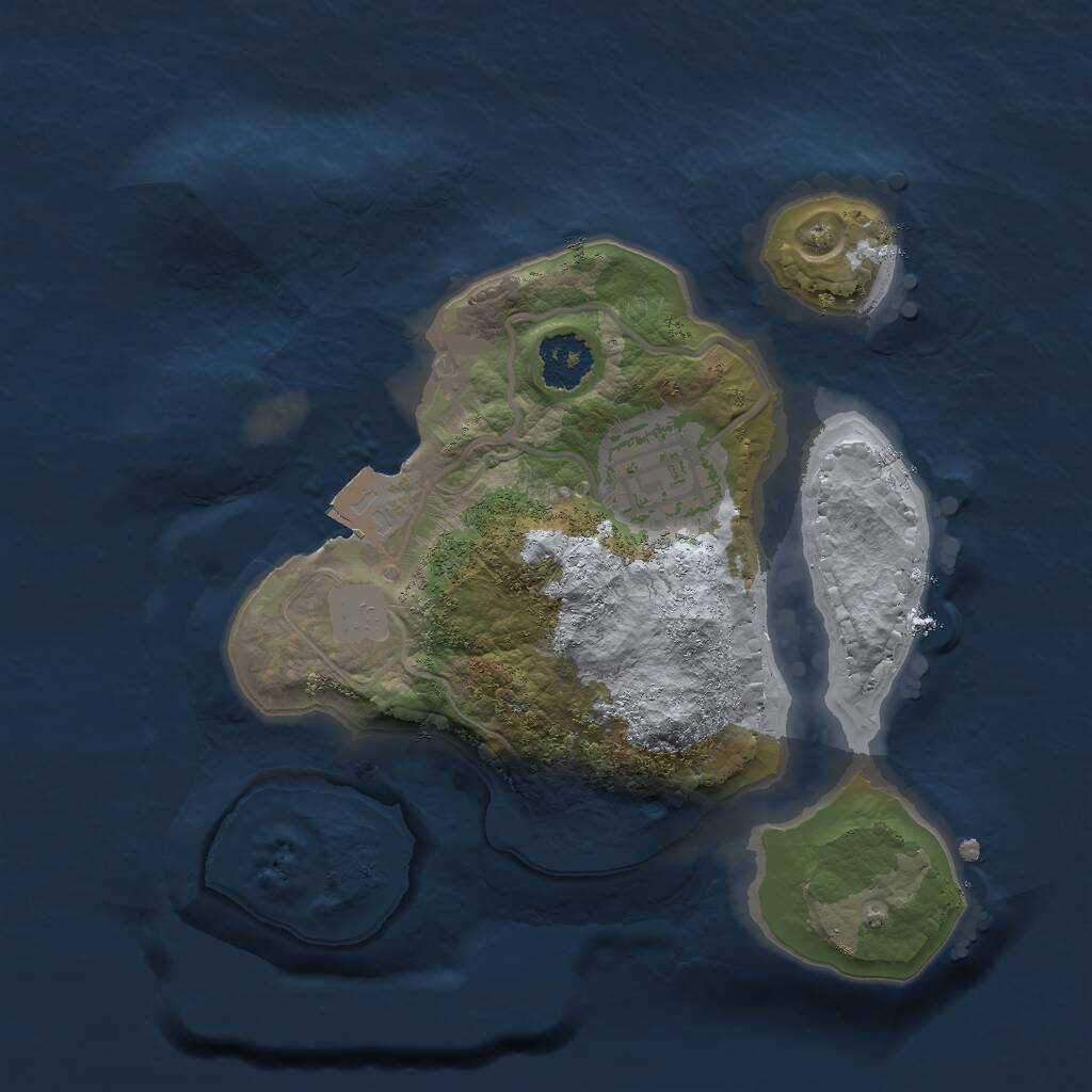 Rust Map: Procedural Map, Size: 2000, Seed: 1509459694, 2 Monuments