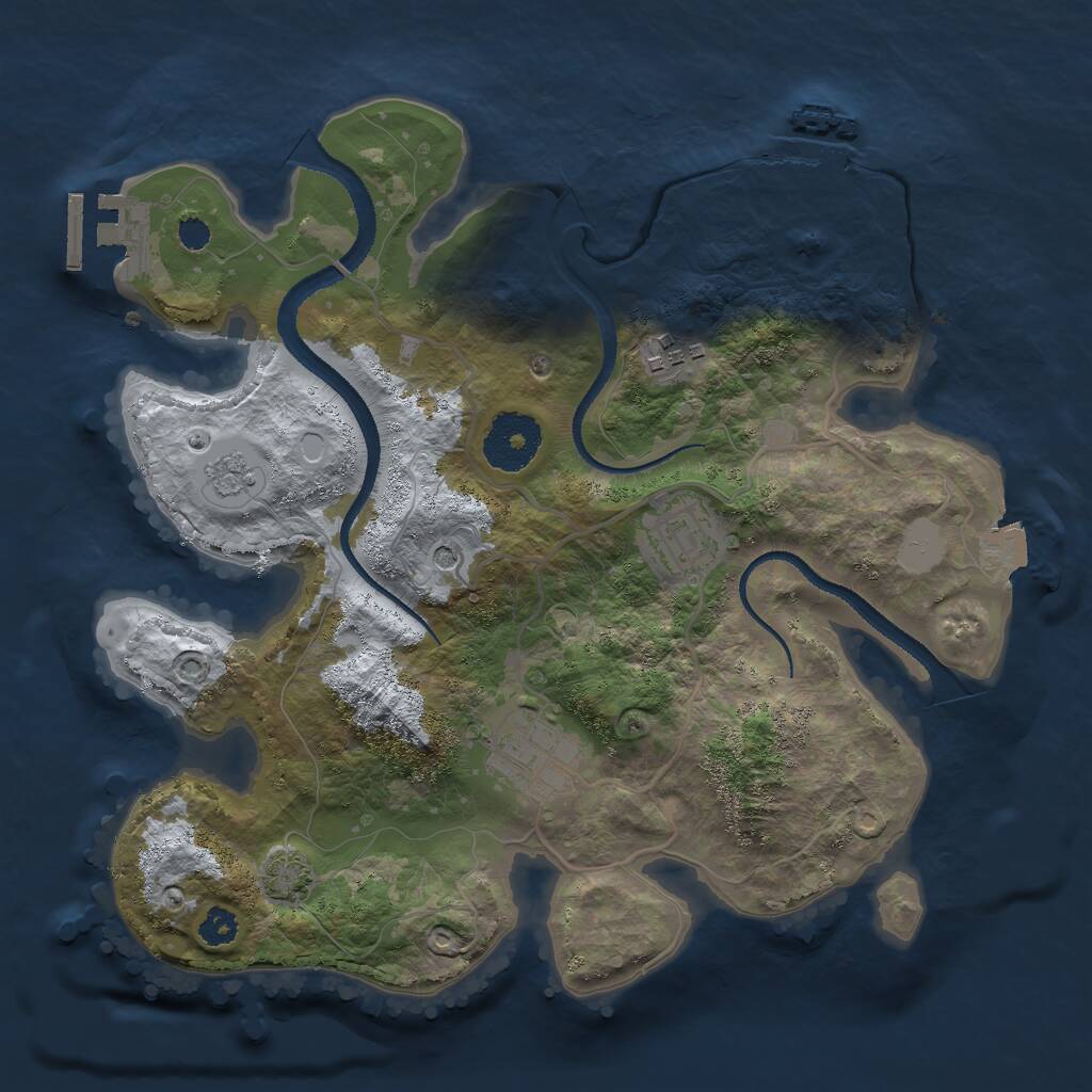 Rust Map: Procedural Map, Size: 2850, Seed: 65000, 9 Monuments