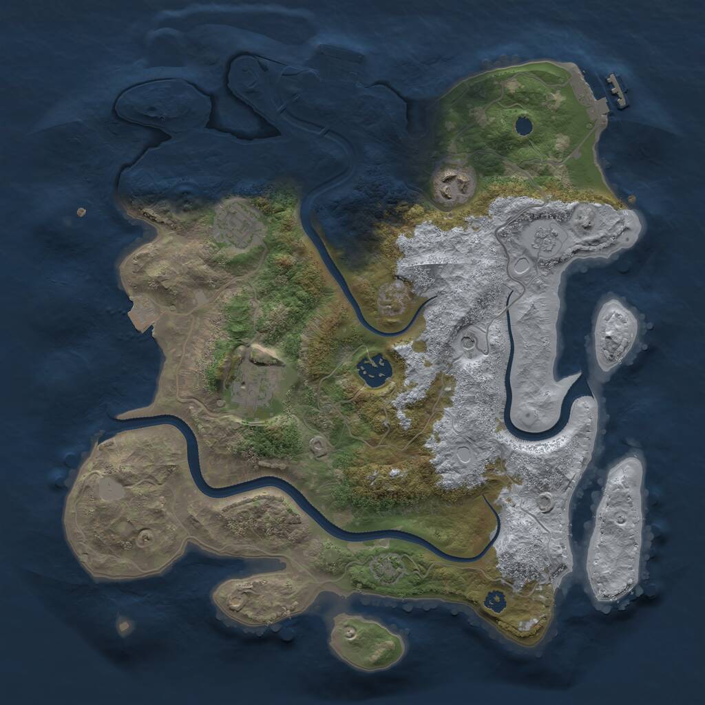 Rust Map: Procedural Map, Size: 3250, Seed: 1528143219, 10 Monuments