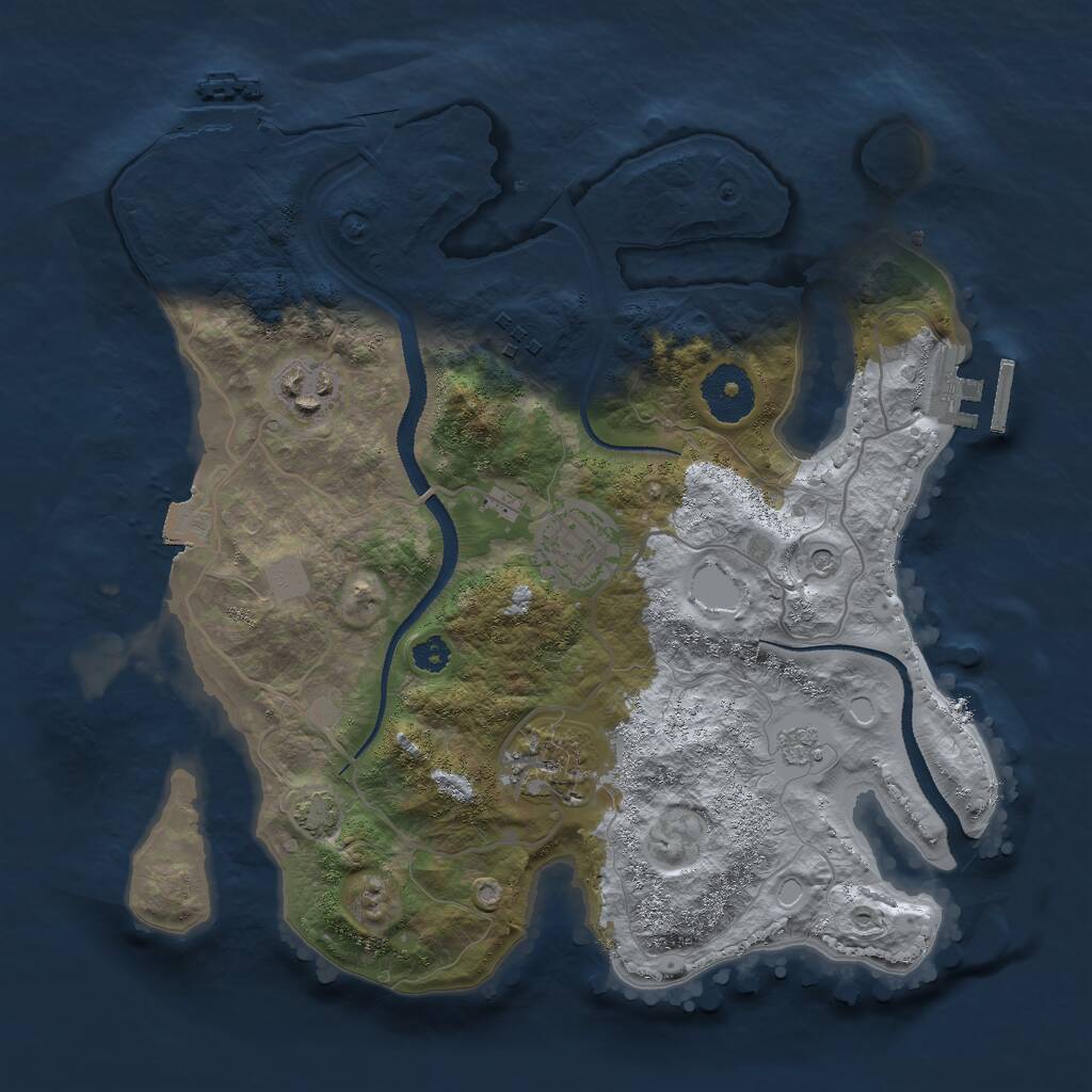 Rust Map: Procedural Map, Size: 3000, Seed: 18766, 10 Monuments
