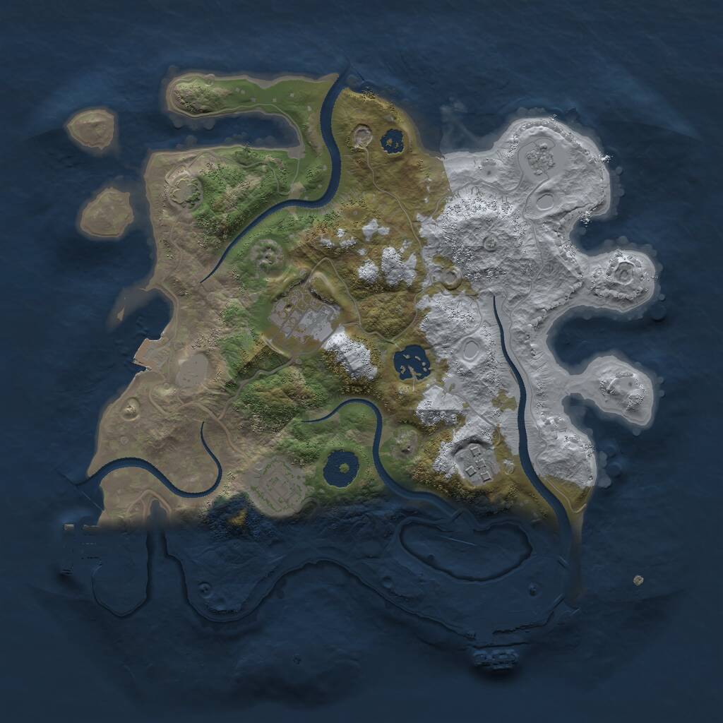 Rust Map: Procedural Map, Size: 3000, Seed: 88661, 9 Monuments