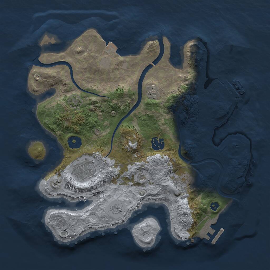 Rust Map: Procedural Map, Size: 3000, Seed: 2070, 10 Monuments