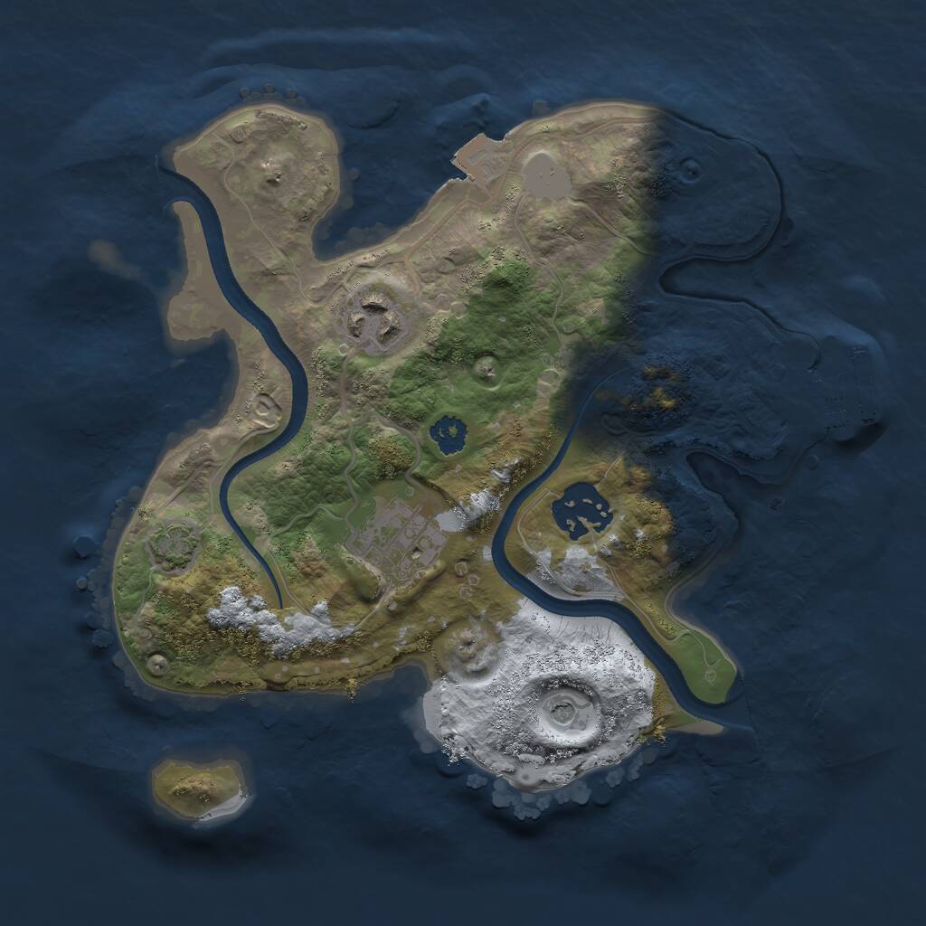 Rust Map: Procedural Map, Size: 2500, Seed: 1180937504, 7 Monuments