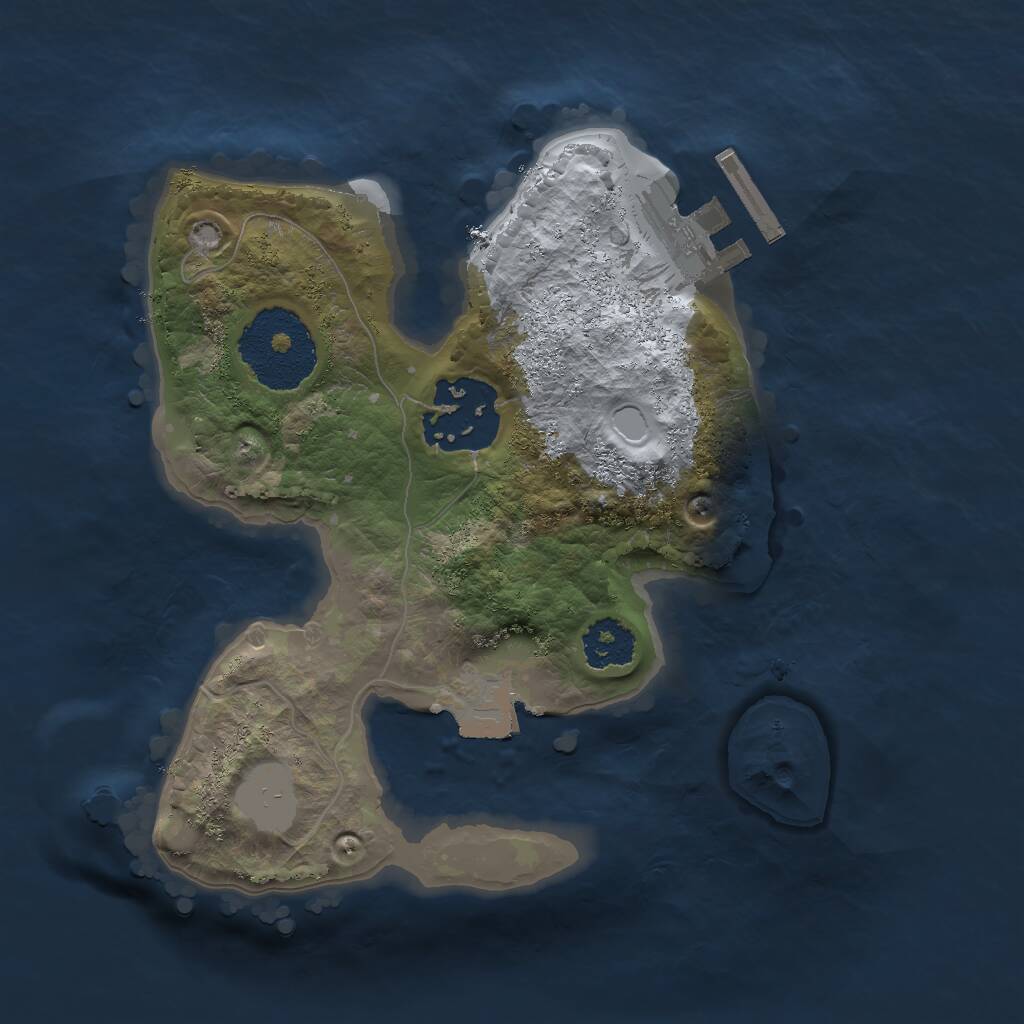 Rust Map: Procedural Map, Size: 2000, Seed: 1438250322, 3 Monuments