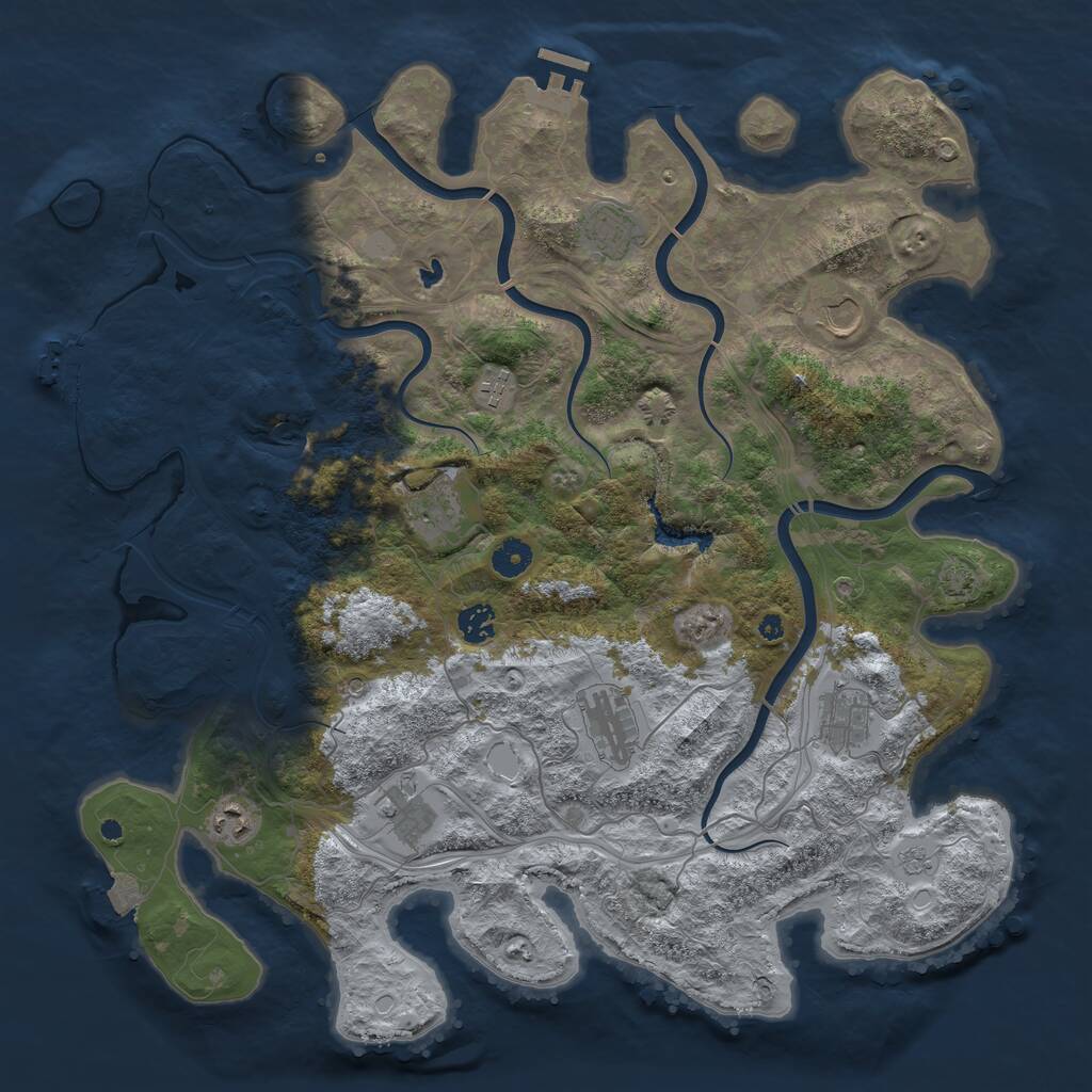Rust Map: Procedural Map, Size: 4250, Seed: 756778, 15 Monuments