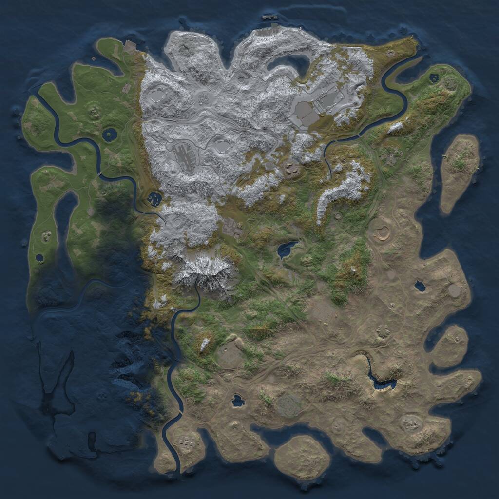 Rust Map: Procedural Map, Size: 5250, Seed: 19326, 17 Monuments
