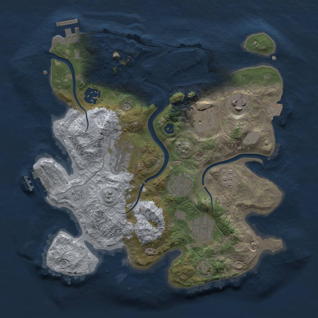 Rust Map: Procedural Map, Size: 3000, Seed: 6354182, 13 Monuments