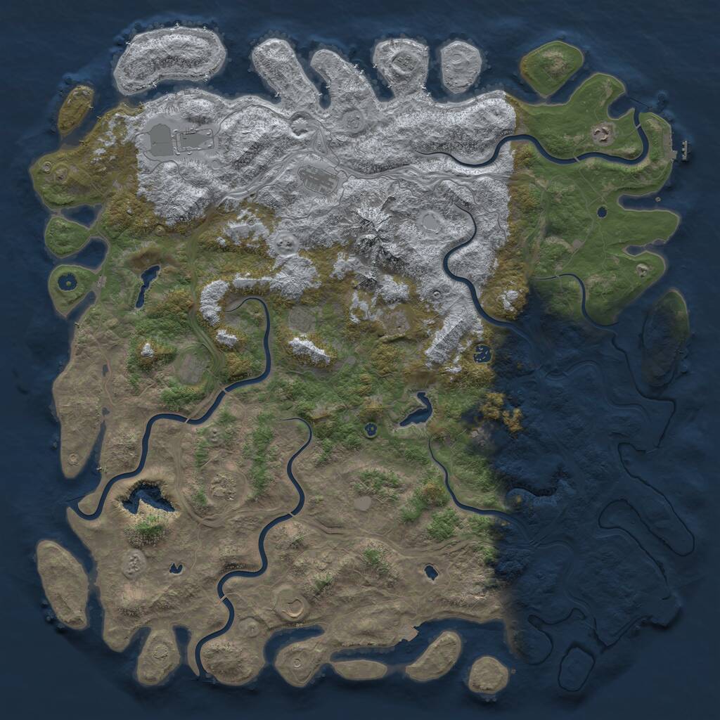 Rust Map: Procedural Map, Size: 6000, Seed: 141190, 17 Monuments