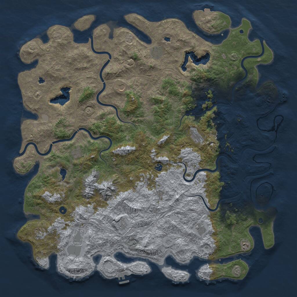 Rust Map: Procedural Map, Size: 5972, Seed: 567635412, 17 Monuments