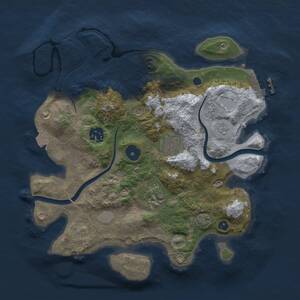 Thumbnail Rust Map: Procedural Map, Size: 3000, Seed: 2056119159, 8 Monuments