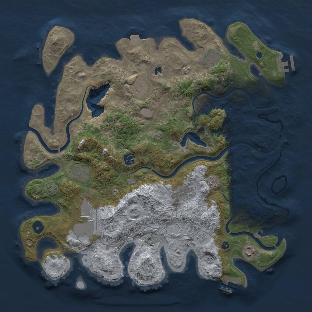 Rust Map: Procedural Map, Size: 4000, Seed: 3448675, 14 Monuments