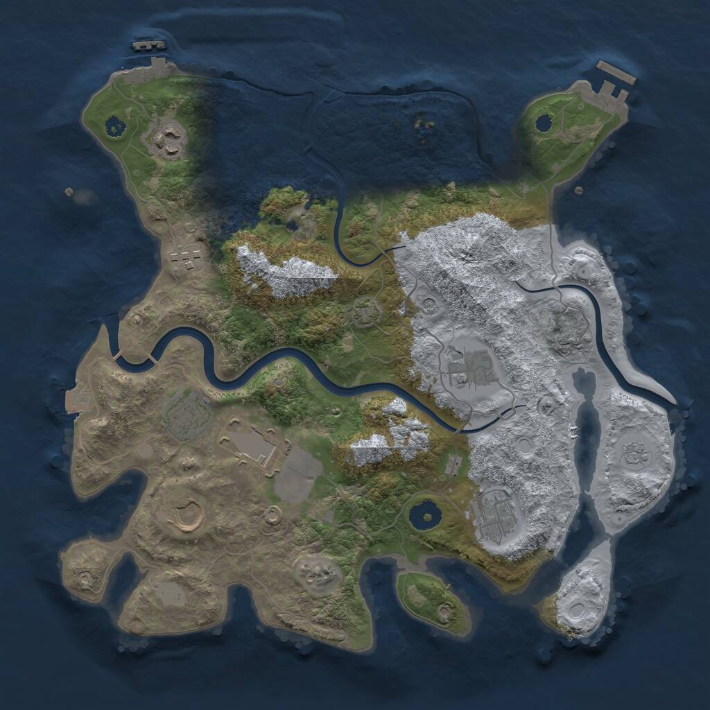 Rust Map: Procedural Map, Size: 3500, Seed: 27012002, 13 Monuments