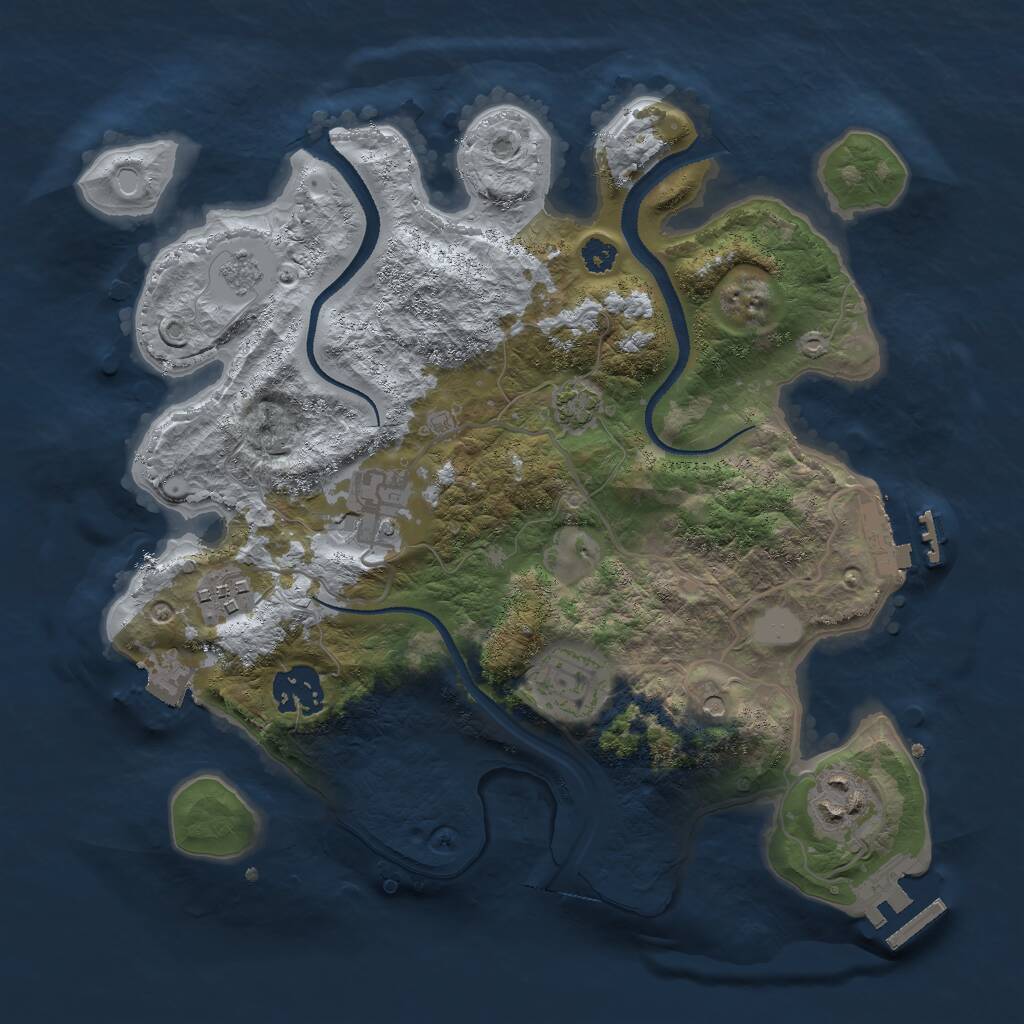 Rust Map: Procedural Map, Size: 3000, Seed: 1328643349, 11 Monuments