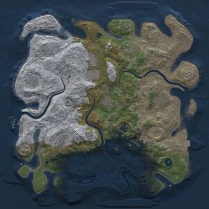 Thumbnail Rust Map: Procedural Map, Size: 3900, Seed: 881439893, 16 Monuments