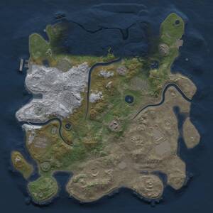 Thumbnail Rust Map: Procedural Map, Size: 3750, Seed: 1960903993, 16 Monuments