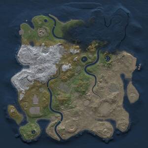 Thumbnail Rust Map: Procedural Map, Size: 3750, Seed: 1960903993, 16 Monuments