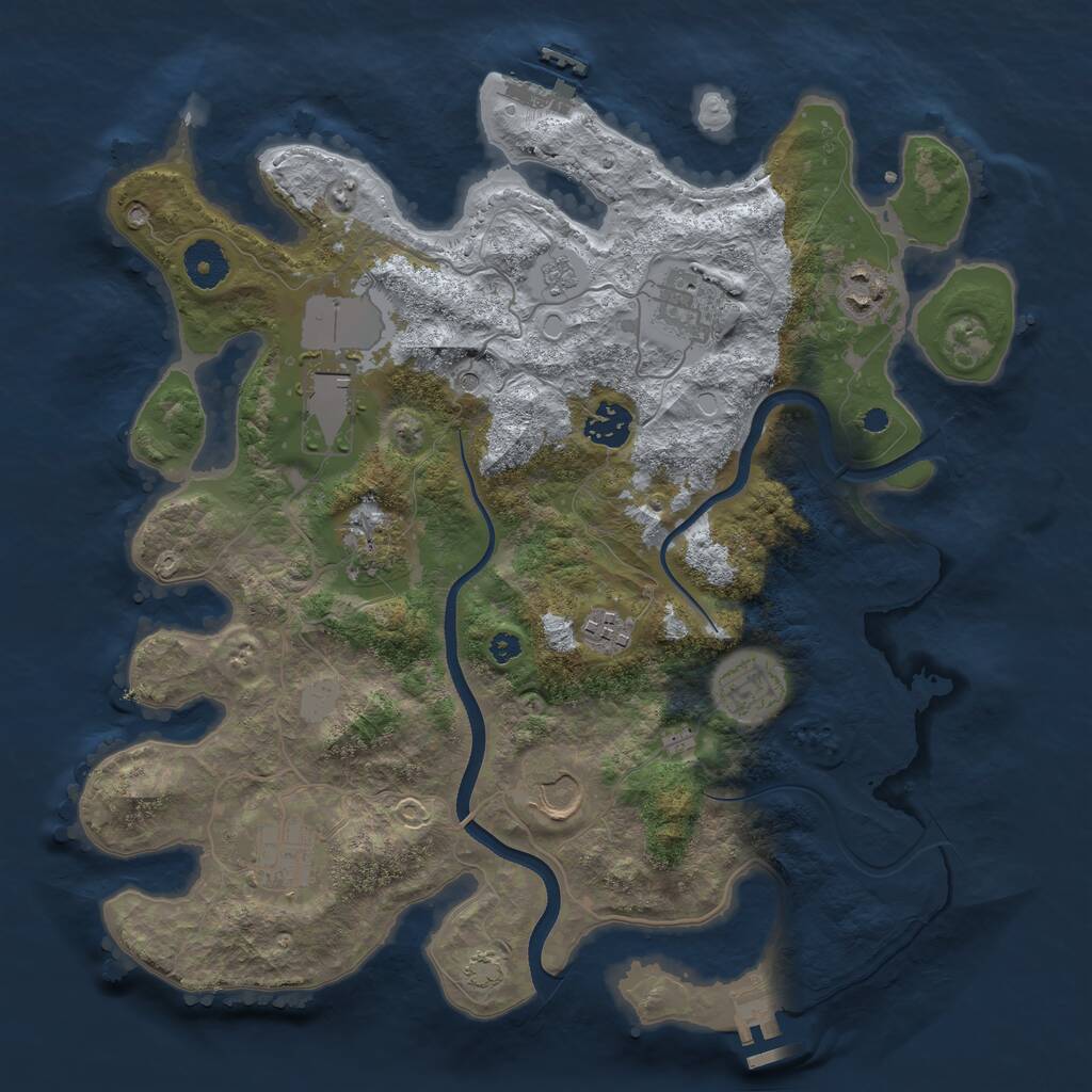 Rust Map: Procedural Map, Size: 3600, Seed: 240, 15 Monuments