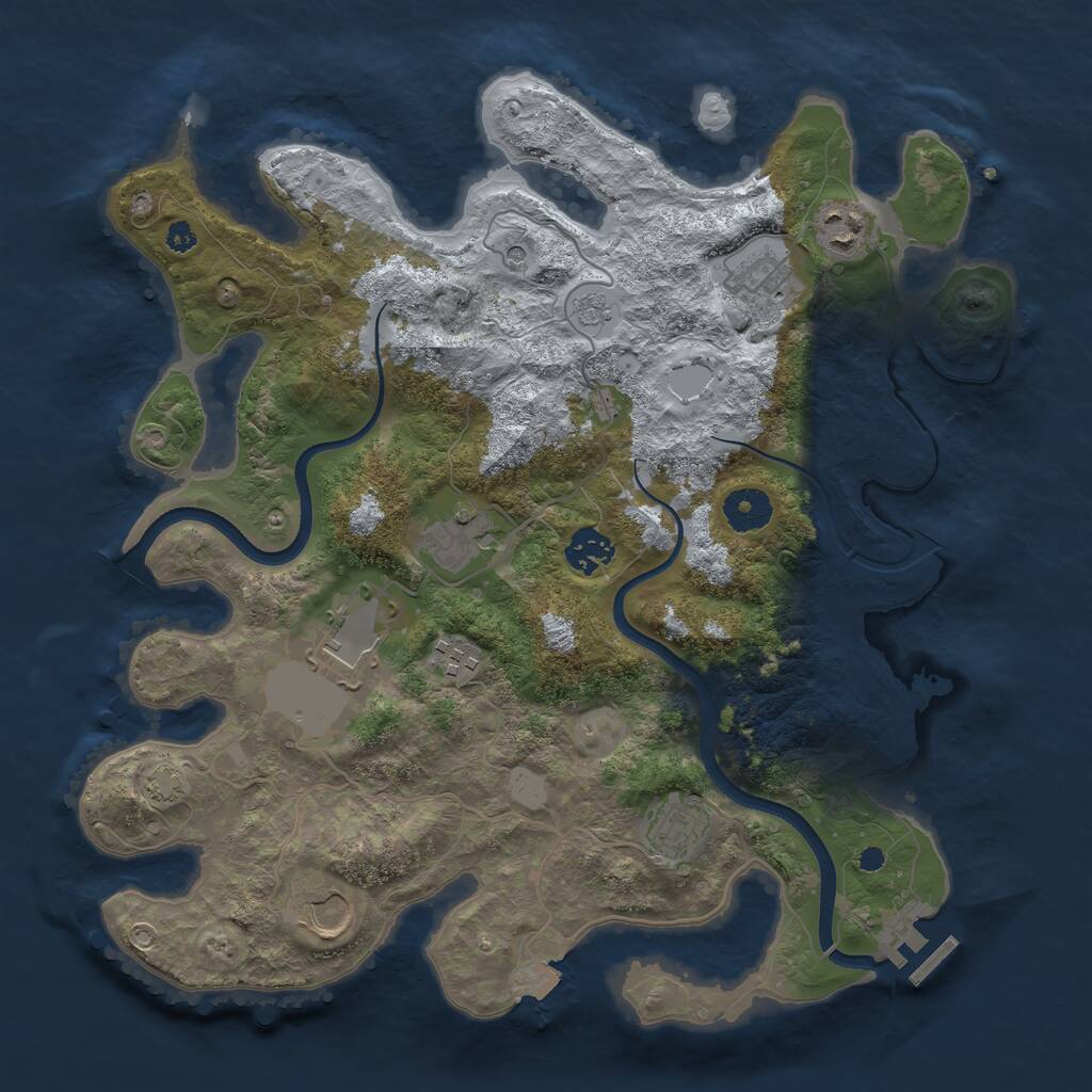 Rust Map: Procedural Map, Size: 3600, Seed: 240, 13 Monuments