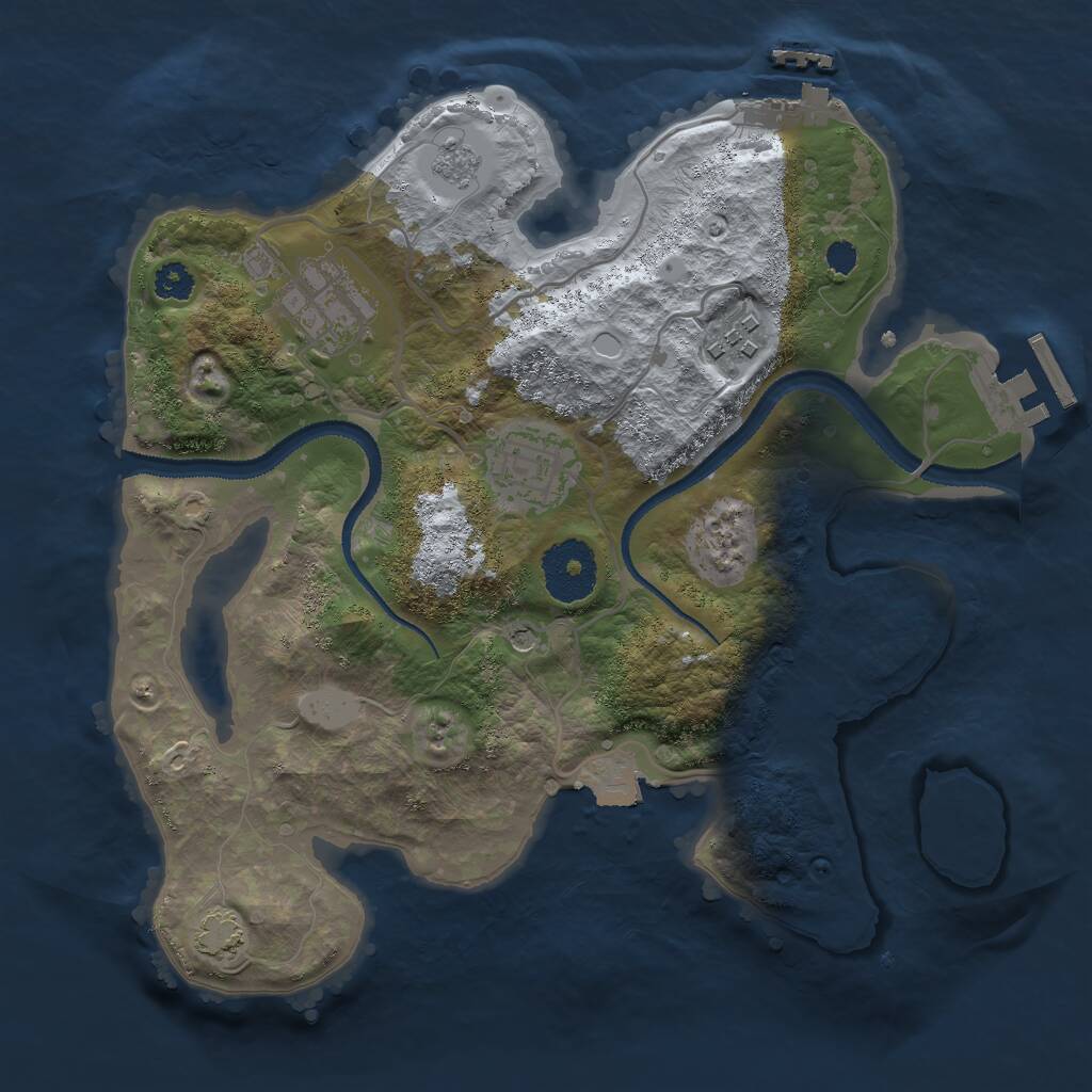 Rust Map: Procedural Map, Size: 2800, Seed: 1088256837, 9 Monuments