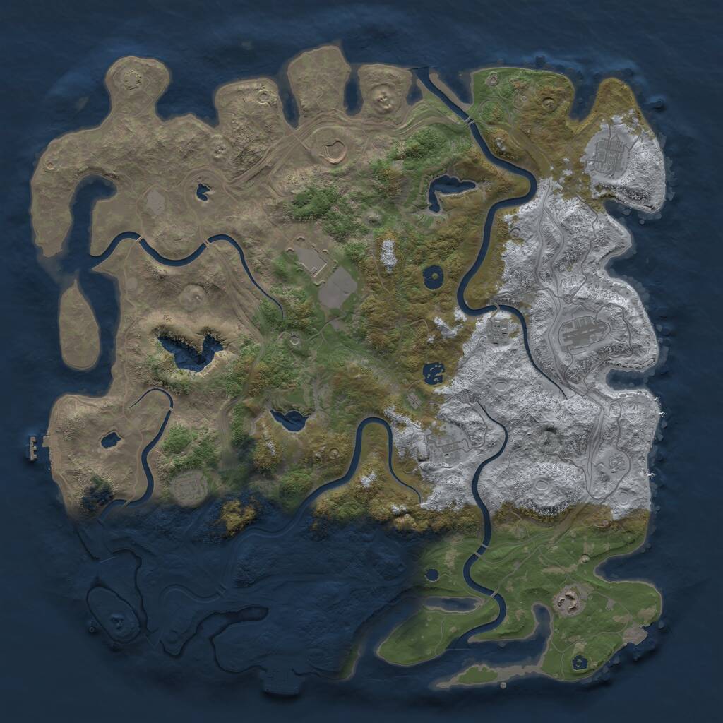 Rust Map: Procedural Map, Size: 4750, Seed: 39492, 15 Monuments