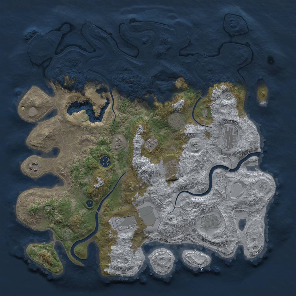 Rust Map: Procedural Map, Size: 4000, Seed: 1423372018, 14 Monuments