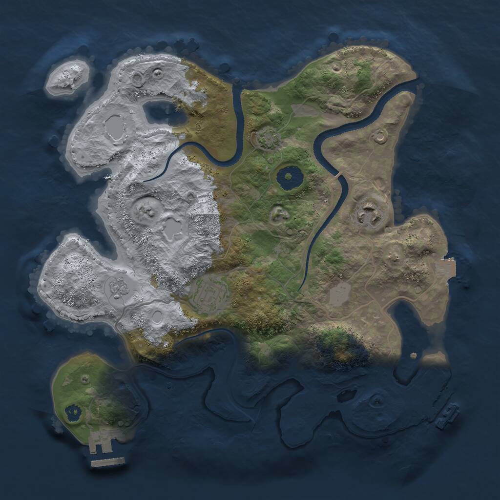 Rust Map: Procedural Map, Size: 3000, Seed: 1723183289, 7 Monuments