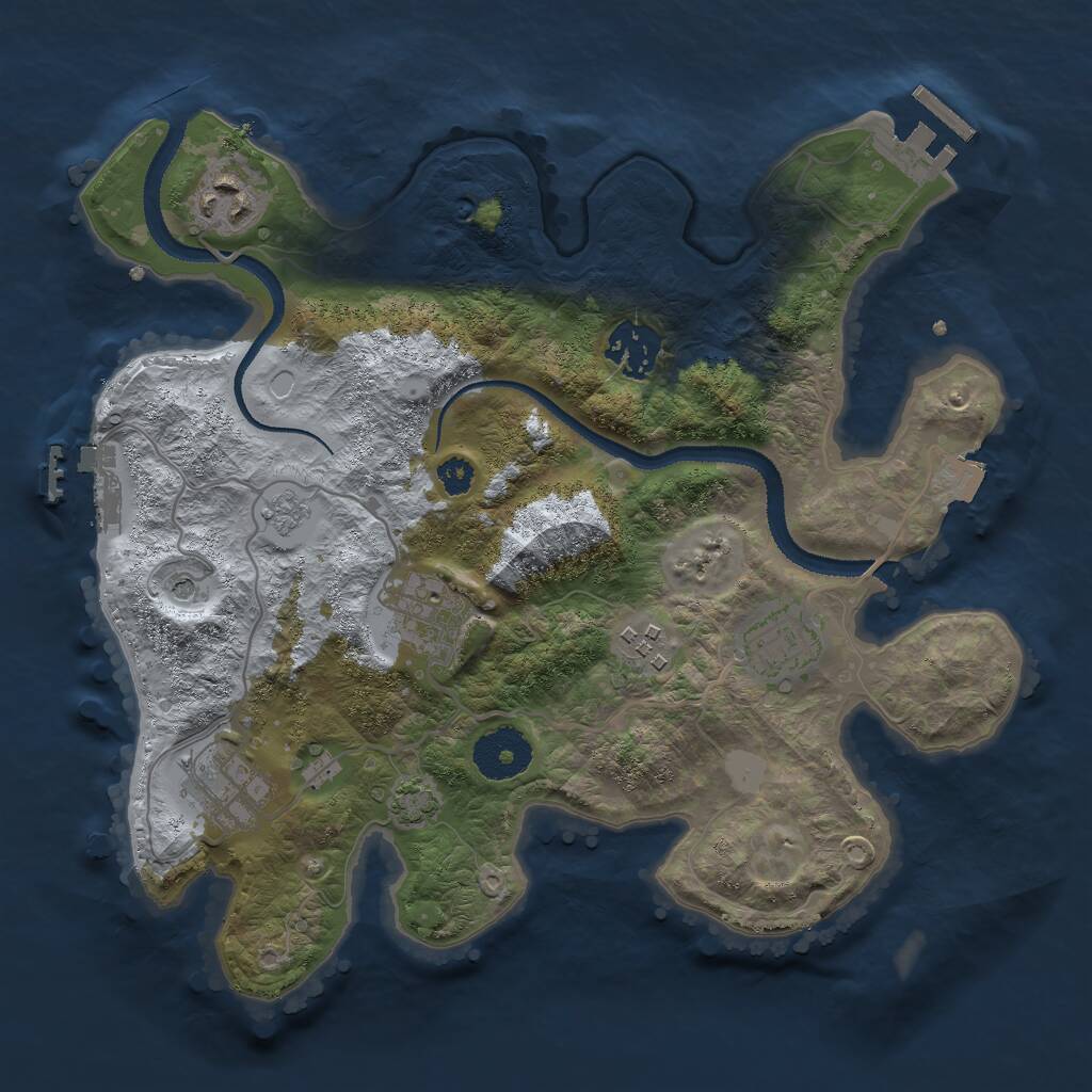 Rust Map: Procedural Map, Size: 3000, Seed: 1862147638, 12 Monuments