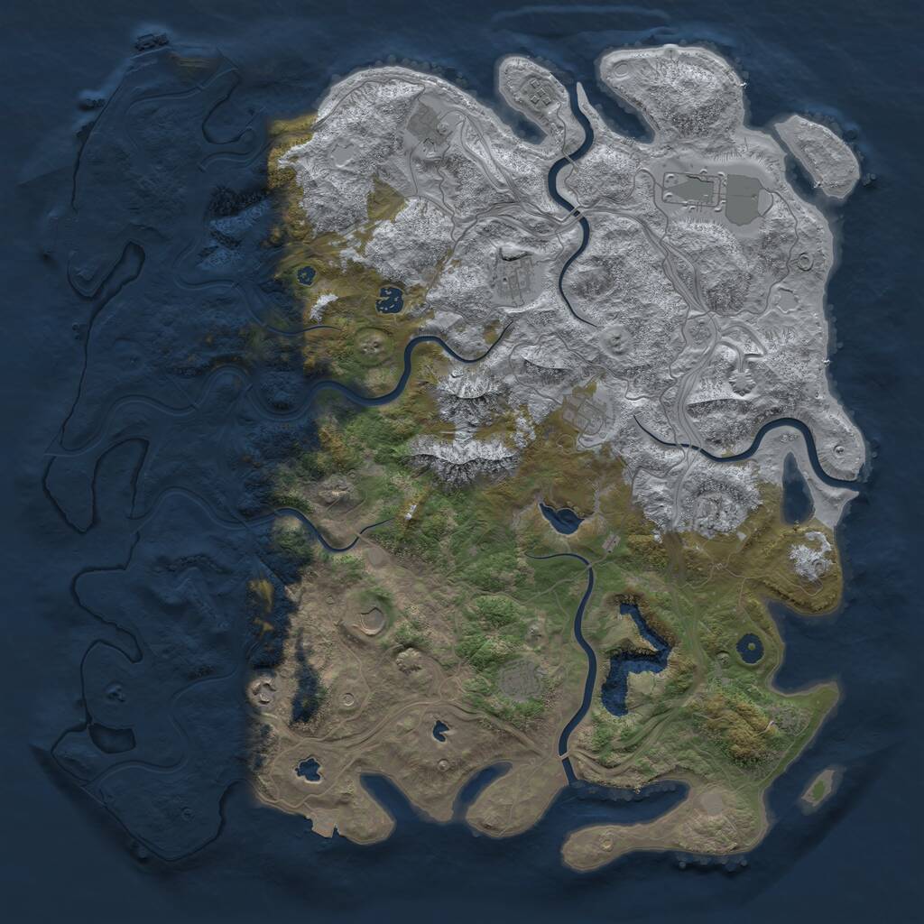 Rust Map: Procedural Map, Size: 5000, Seed: 125385, 16 Monuments