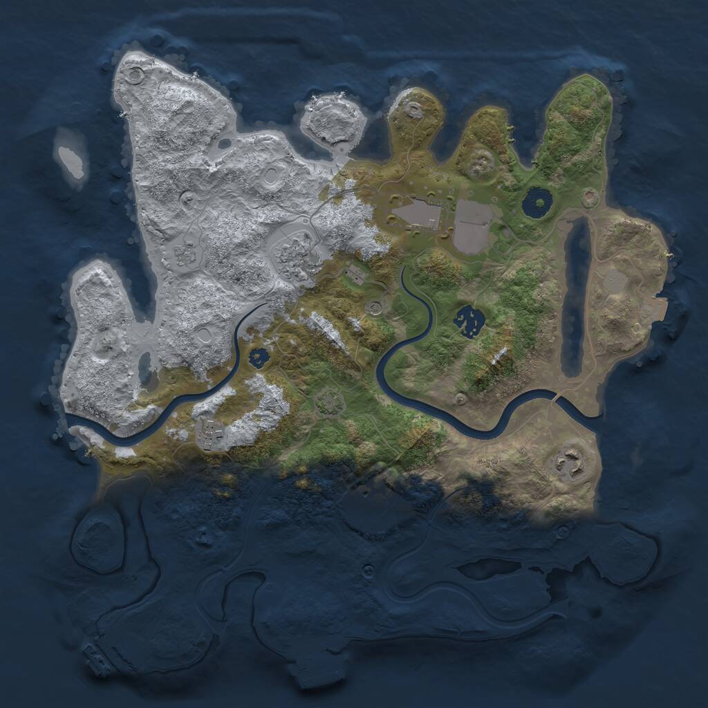 Rust Map: Procedural Map, Size: 3500, Seed: 15604227, 12 Monuments
