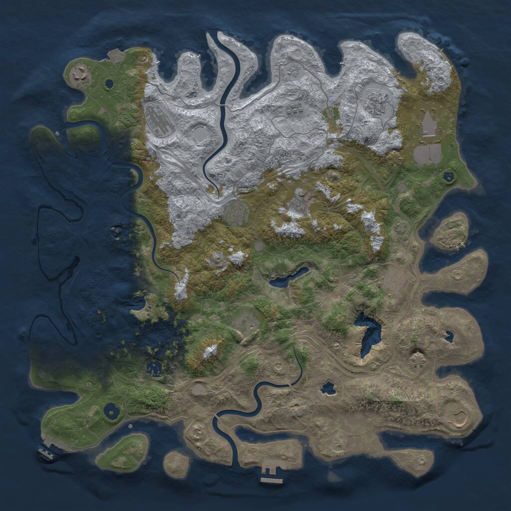 Rust Map: Procedural Map, Size: 4750, Seed: 80525, 17 Monuments