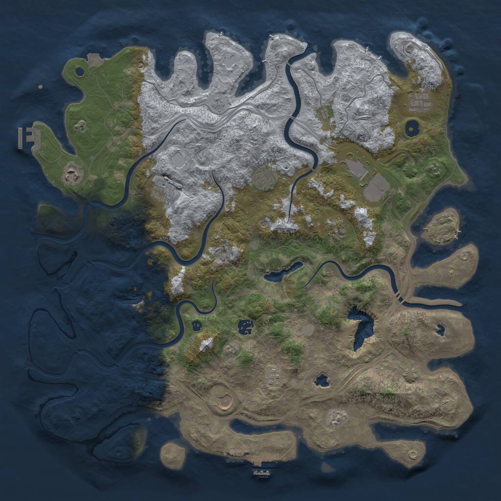 Rust Map: Procedural Map, Size: 4750, Seed: 80525, 15 Monuments