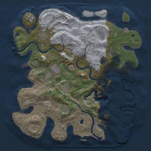 Thumbnail Rust Map: Procedural Map, Size: 4000, Seed: 1158941332, 15 Monuments