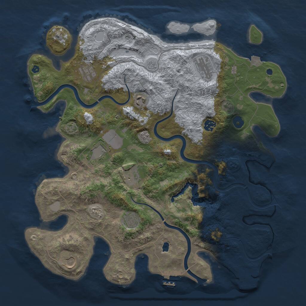 Rust Map: Procedural Map, Size: 4000, Seed: 1158941332, 15 Monuments