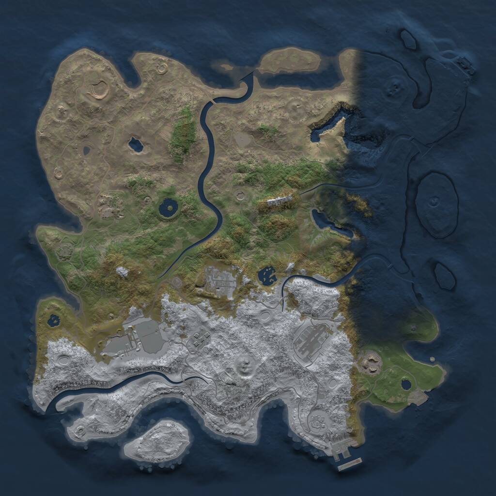 Rust Map: Procedural Map, Size: 4000, Seed: 267340659, 14 Monuments