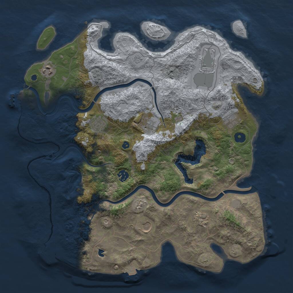 Rust Map: Procedural Map, Size: 4000, Seed: 52719, 15 Monuments
