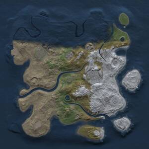 Thumbnail Rust Map: Procedural Map, Size: 3000, Seed: 10536, 10 Monuments