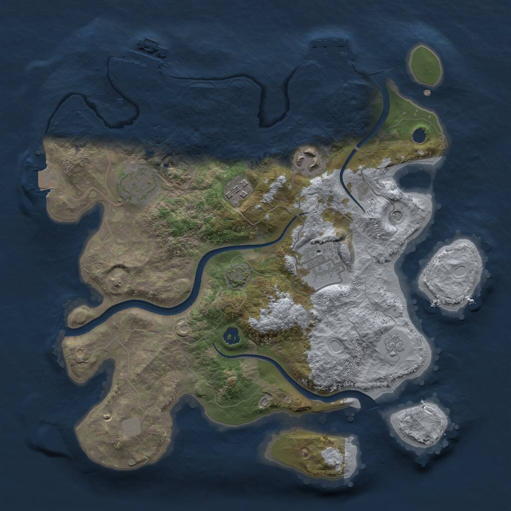 Rust Map: Procedural Map, Size: 3000, Seed: 10536, 10 Monuments