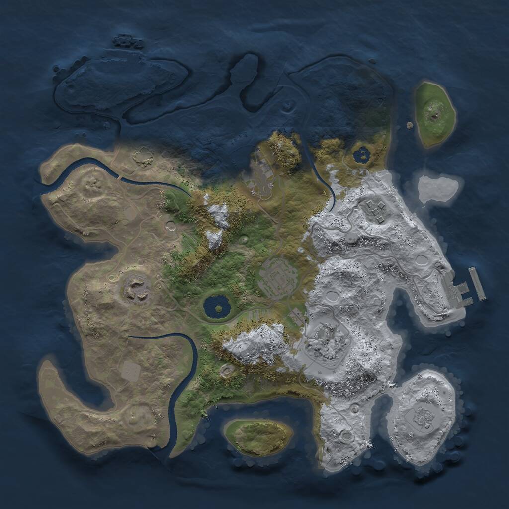 Rust Map: Procedural Map, Size: 3000, Seed: 12704, 11 Monuments
