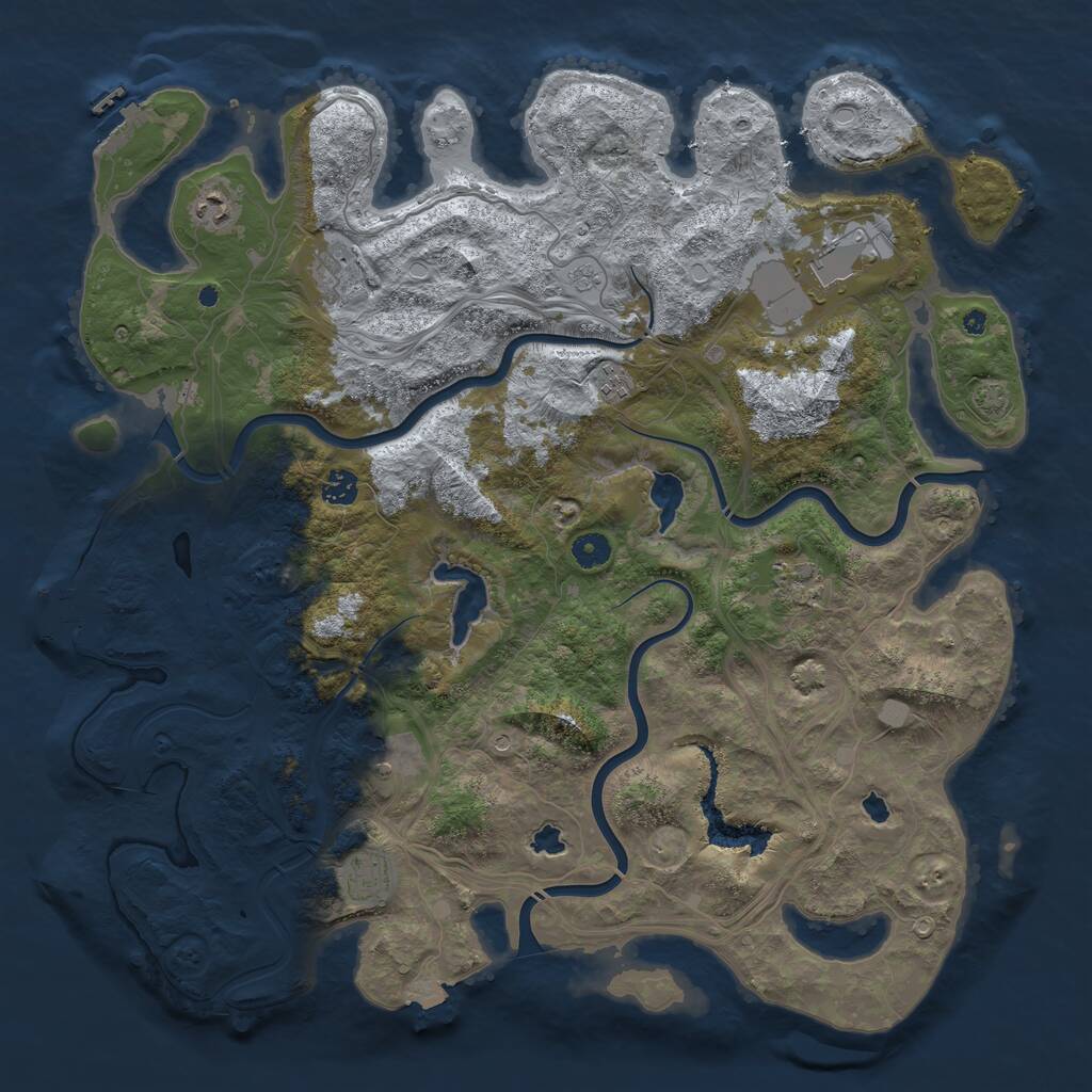 Rust Map: Procedural Map, Size: 4500, Seed: 118104652, 14 Monuments